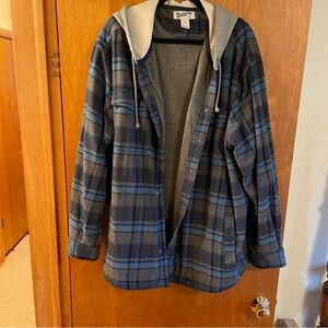 Duluth Trading Co Blue and Gray Plaid Shirt Jacket (Men’s)